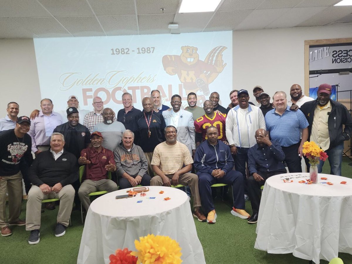 Former WR Mel Anderson put together this gathering of MID 80’s alumni. Some came by to see the building, they had dinner last night, and will tailgate and take in the game today.

HATS OFF TO THEE!!!

<a href="/DThompsonMN/">Darrell Thompson</a> <a href="/RayHitchcock55/">Ray Hitchcock</a>