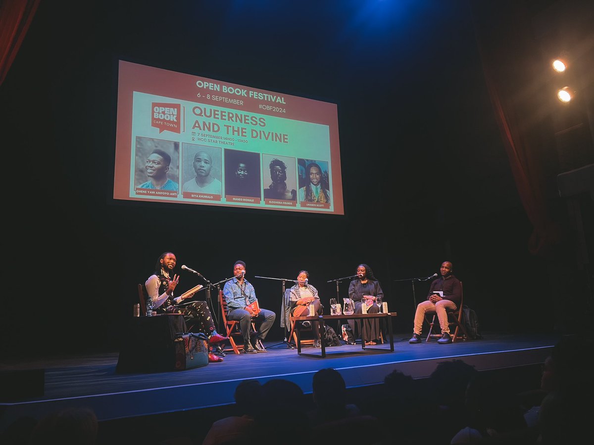 Queer Church is now in session <a href="/OpenBookFest/">Open Book Festival</a>! 📚
Ohene Yaw Ampofo-Anti, Siya Khumalo, Maneo Mohale and Eloghosa Osunde speak to Lwando Scott about acts of reimagination when it comes to queerness and the divine.