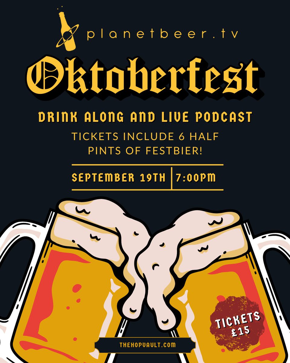 Only couple of tickets left if you fancy coming to the first ever <a href="/planetbeertv/">planetbeer.tv</a> live podcast recording!  - thehopvault.com/collections/ju…