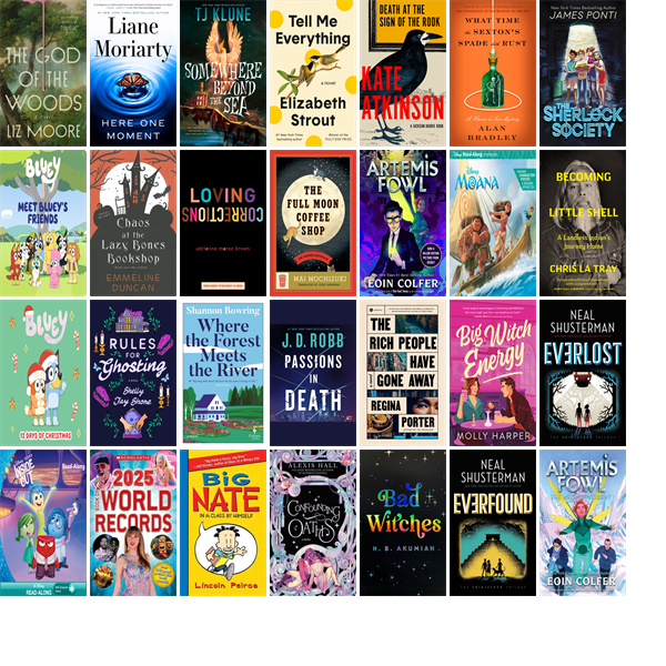 EWMLibrary's tweet photo. This week the Easthampton Public Library has 52 new books.  New items include The God of the Woods, Passions in Death, Here One Moment, Somewhere Beyond the Sea, Tell Me Everything, Death at the Sign of the Rook, and What Time the Sexton's Spade Doth Rust. https://t.co/eyCiS95JKN https://t.co/nJhQpJzTY2