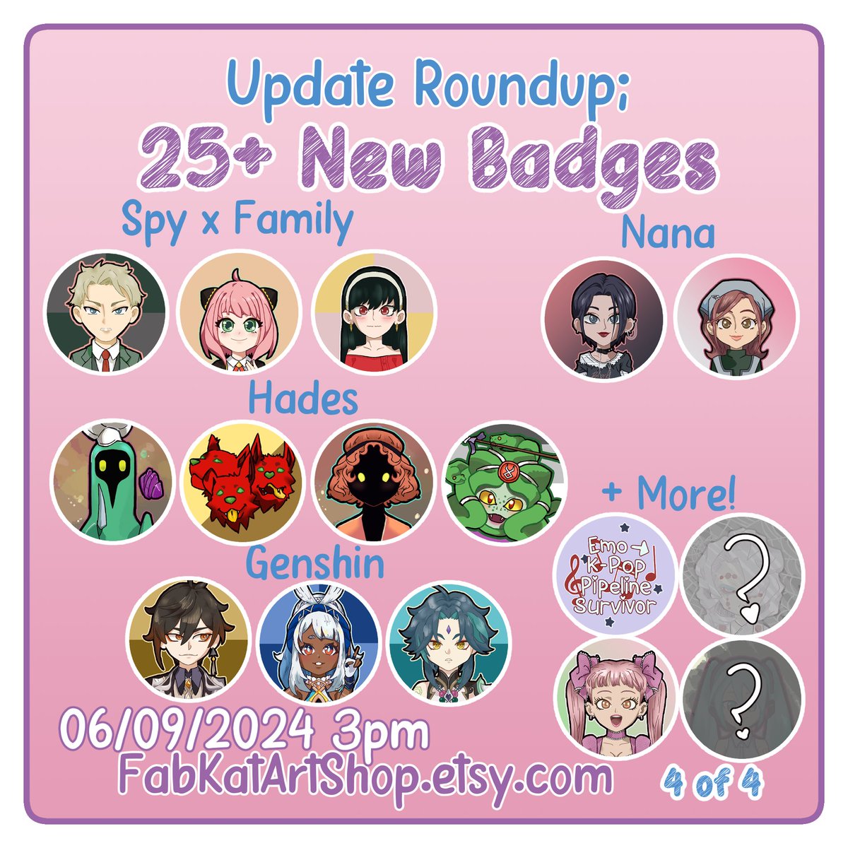 fayetiiny's tweet photo. Hello!! It’s been some time but our latest shop update is here~ We got Xdinary Heroes Photocards, we got Hades prints, we got Genshin Impact badges, just lots of yummy fun stuff you should take a look at y’know?  https://t.co/Osz742kpUy PS there’s even a sale on 😘 https://t.co/EdFguHfE8n