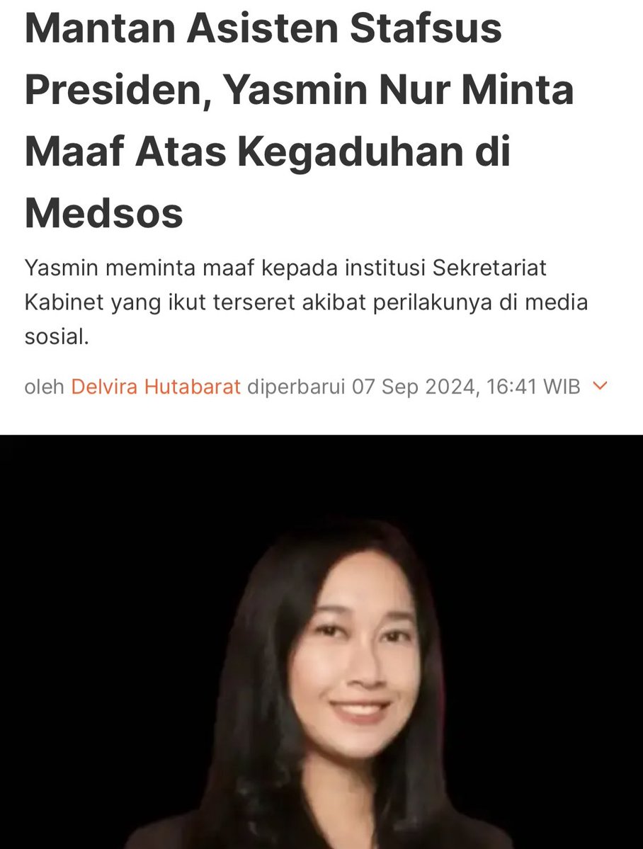 STAFSUS 
"Terima kasih kepada Yth Mbak Yasmin Nur...Karena Anda lah, kami rakyat Indonesia jadi tahu besaran gaji para Stafsus Presiden dan para asisten serta para pembantunya!"

#Ngik