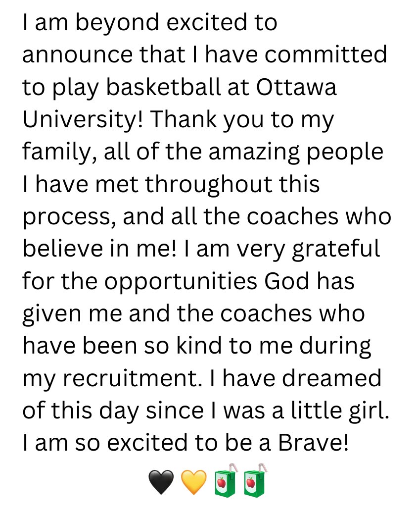 Molly Martin (@mollycmartin_) on Twitter photo Can't wait to be A BRAVE! #committed #bravenation
<a href="/thehunterb/">Hunter Bondurant</a> <a href="/robin_stahl4/">Robin Stahl</a> <a href="/OUBravesWBB/">Ottawa Women's Basketball</a> @wke_cossman <a href="/wke_hoops/">WKE Basketball Club</a> <a href="/manny_adigun/">Emmanuel Adigun</a> @wke_hope <a href="/lcmelvin/">Len Melvin</a> @hays_hoops @sunflowersmack Can't wait to be A BRAVE! #committed #bravenation
<a href="/thehunterb/">Hunter Bondurant</a> <a href="/robin_stahl4/">Robin Stahl</a> <a href="/OUBravesWBB/">Ottawa Women's Basketball</a> @wke_cossman <a href="/wke_hoops/">WKE Basketball Club</a> <a href="/manny_adigun/">Emmanuel Adigun</a> @wke_hope <a href="/lcmelvin/">Len Melvin</a> @hays_hoops @sunflowersmack