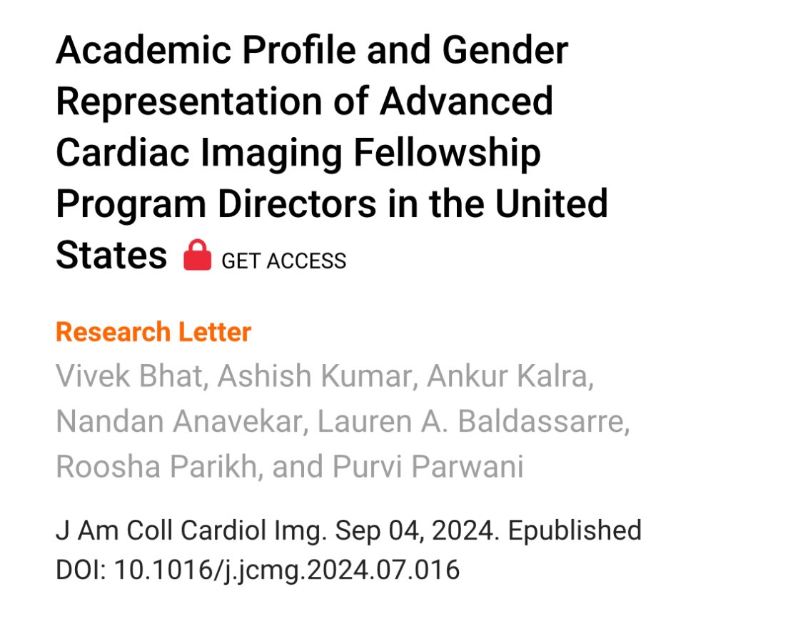 Ankur Kalra (@ankurkalramd) on Twitter photo In this novel analysis by <a href="/VivekBhatMBBS/">Vivek Bhat, MBBS</a>, <a href="/purviparwani/">Dr. Purvi Parwani</a> et al., out now in <a href="/JACCJournals/">JACC Journals</a> #JACCIMG, we report < 30% of all advanced cardiac imaging fellowship program directors in the United States as #ACCWIC. <a href="/CardioOnc_MR_CT/">Lauren A. Baldassarre, MD, FACC, FSCCT, FSCMR</a> <a href="/Vijayrao7474/">Vijay Rao, MD, PhD</a> <a href="/ACCinTouch/">American College of Cardiology</a> jacc.org/doi/10.1016/j.… In this novel analysis by <a href="/VivekBhatMBBS/">Vivek Bhat, MBBS</a>, <a href="/purviparwani/">Dr. Purvi Parwani</a> et al., out now in <a href="/JACCJournals/">JACC Journals</a> #JACCIMG, we report < 30% of all advanced cardiac imaging fellowship program directors in the United States as #ACCWIC. <a href="/CardioOnc_MR_CT/">Lauren A. Baldassarre, MD, FACC, FSCCT, FSCMR</a> <a href="/Vijayrao7474/">Vijay Rao, MD, PhD</a> <a href="/ACCinTouch/">American College of Cardiology</a> jacc.org/doi/10.1016/j.…