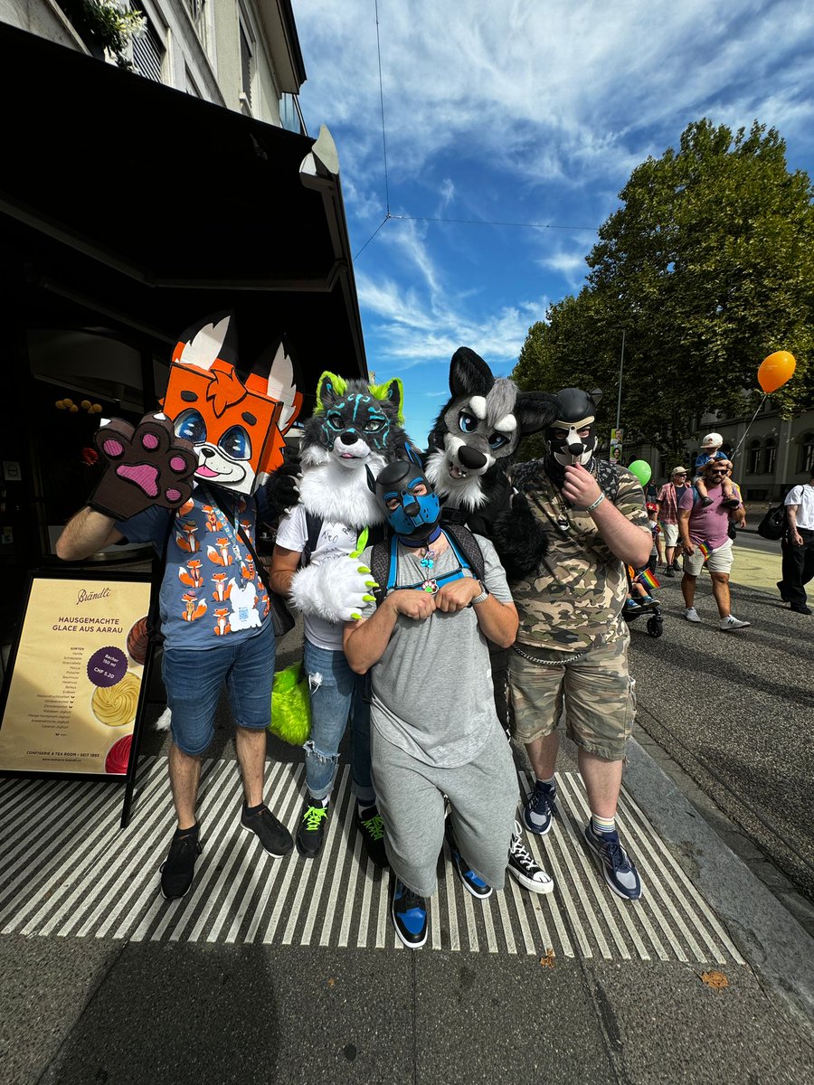 Me at the first Aarau Pride. It was so much fun ^w^

 #furryartist #furryarwork #fursuiter #FURRY #spraycan #convention #artists #cardboard #cardboardfursuit #cute #funny #pride #pridewalk #aargau #aarau #furrypride