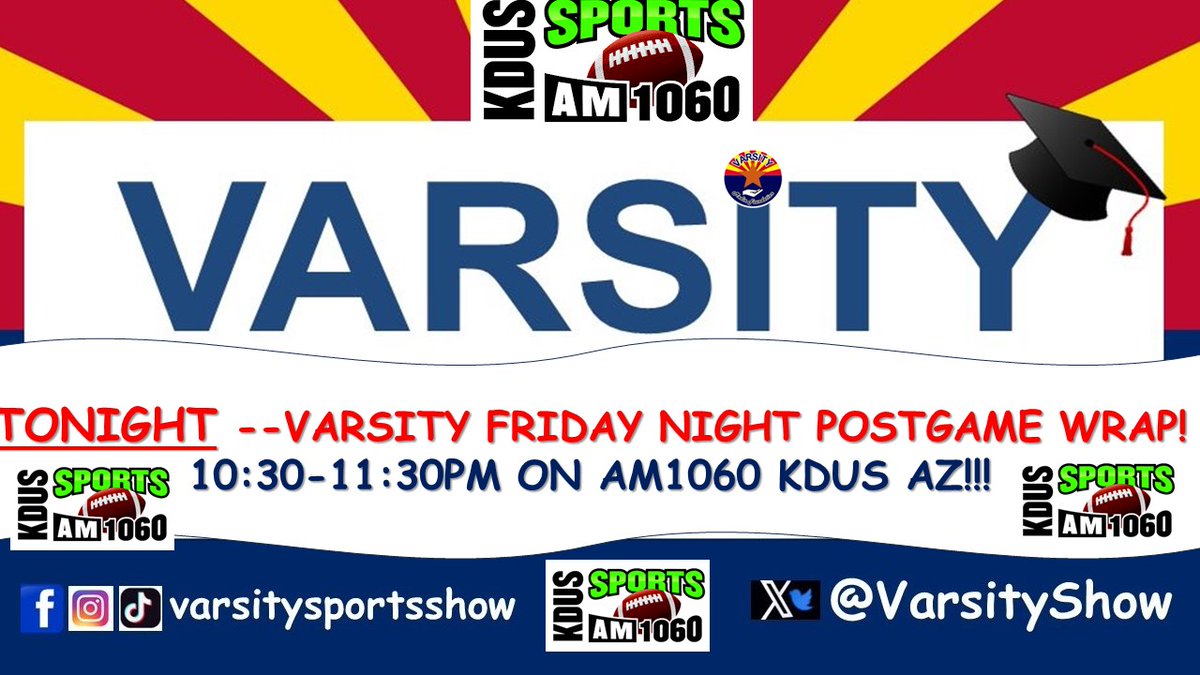 Varsity Sports Show-- Varsity Media Foundation (@varsityshow) on Twitter photo Varisty Sports Show Friday Postgame Wrap! 9.6.24
Listen here: youtu.be/2_9Iupyx41A?si…
<a href="/DobsonFootball/">Dobson Mustangs Football</a> <a href="/BrophyAthletics/">Brophy Athletics</a> <a href="/ndanderson10/">Nick Anderson</a> <a href="/MVTOROS_AD/">MV Toros Athletics</a> <a href="/NFFsoArizona/">NFF Southern Arizona Chapter</a> <a href="/HorizonFootball/">Husky Gridiron</a> Varisty Sports Show Friday Postgame Wrap! 9.6.24
Listen here: youtu.be/2_9Iupyx41A?si…
<a href="/DobsonFootball/">Dobson Mustangs Football</a> <a href="/BrophyAthletics/">Brophy Athletics</a> <a href="/ndanderson10/">Nick Anderson</a> <a href="/MVTOROS_AD/">MV Toros Athletics</a> <a href="/NFFsoArizona/">NFF Southern Arizona Chapter</a> <a href="/HorizonFootball/">Husky Gridiron</a>