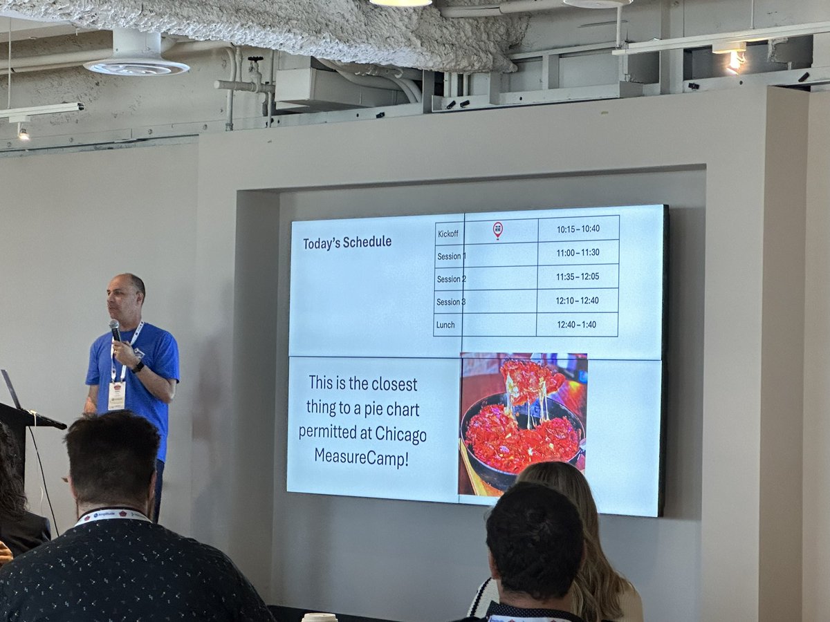 The closest thing to a pie chart we'll see today at #Measurecamp Chicago 😂