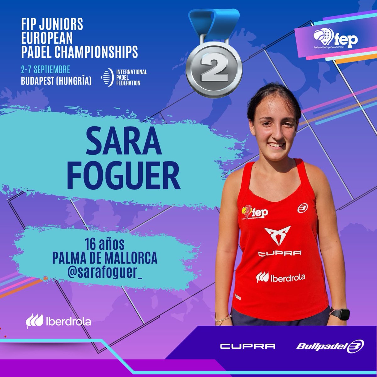 II Campeonato Europa Junior <a href="/padelfip/">FIP - International Padel Federation</a> 
Open Parejas
Jana Montesy Martina Calvo, campeonas de Europa U16🥇 tras vencer en la final a Raquel Eugenio y Sara Foguer 🥈 por 6/4 3/6 y 6/4 🥈
Enhorabuena a todas! 🇪🇦💪