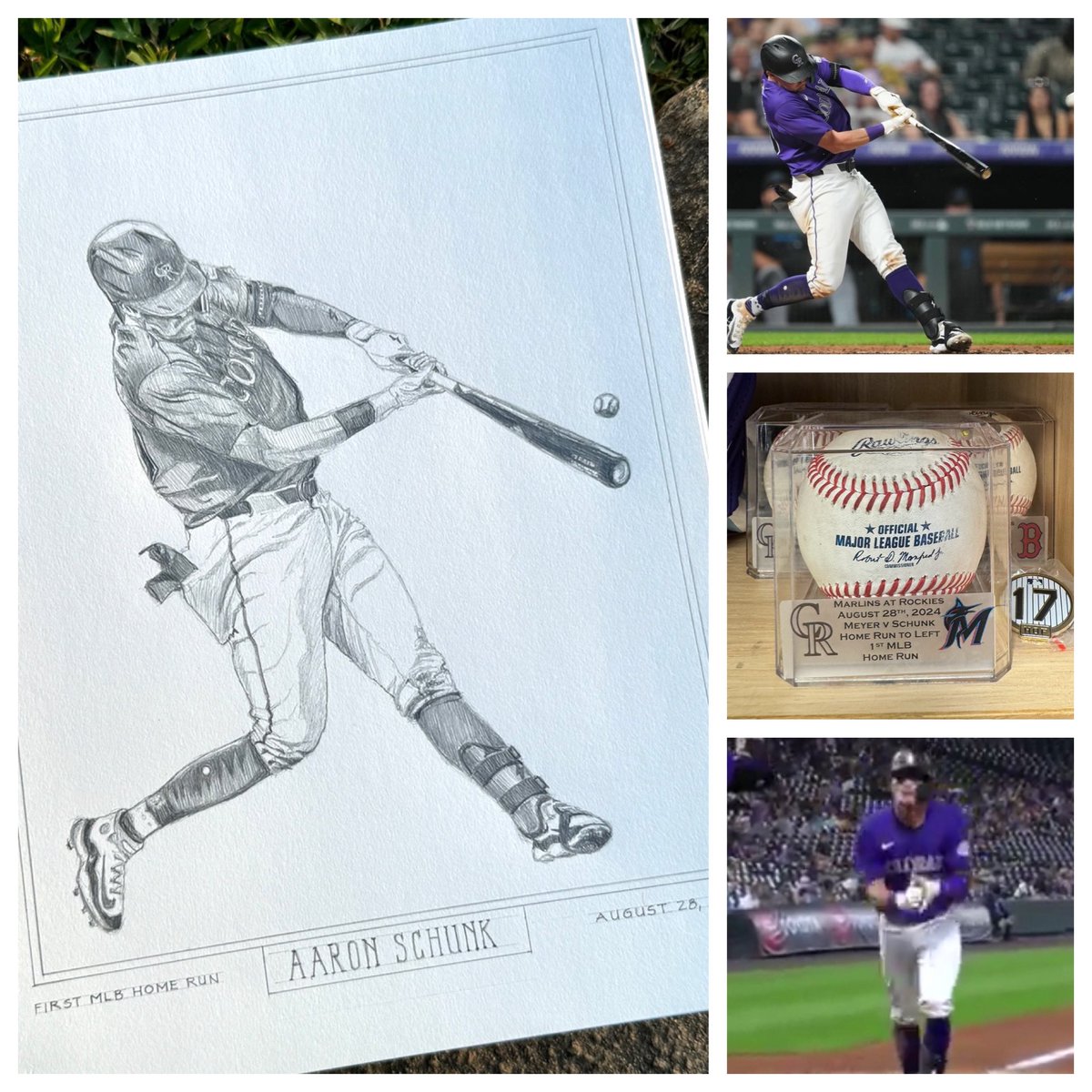 eric schunk (@ericschunk) on Twitter photo Had the chance to sketch the first <a href="/MLB/">MLB</a> Home Run by <a href="/RealSlimSchunky/">⚾️Aaron Schunk⚾️</a> and was able to show the drawing to him in person as the <a href="/Rockies/">Colorado Rockies</a> came to Atlanta this past week.
Keep pushing young man!!
🐵💣
<a href="/JomboyMedia/">Jomboy Media</a> <a href="/KelsWingert/">Kelsey Wingert-Linch</a> <a href="/Rockies_Now/">Rockies Now</a> <a href="/DNVR_Rockies/">DNVR Rockies</a> <a href="/harding_at_mlb/">Thomas Harding</a> Had the chance to sketch the first <a href="/MLB/">MLB</a> Home Run by <a href="/RealSlimSchunky/">⚾️Aaron Schunk⚾️</a> and was able to show the drawing to him in person as the <a href="/Rockies/">Colorado Rockies</a> came to Atlanta this past week.
Keep pushing young man!!
🐵💣
<a href="/JomboyMedia/">Jomboy Media</a> <a href="/KelsWingert/">Kelsey Wingert-Linch</a> <a href="/Rockies_Now/">Rockies Now</a> <a href="/DNVR_Rockies/">DNVR Rockies</a> <a href="/harding_at_mlb/">Thomas Harding</a>