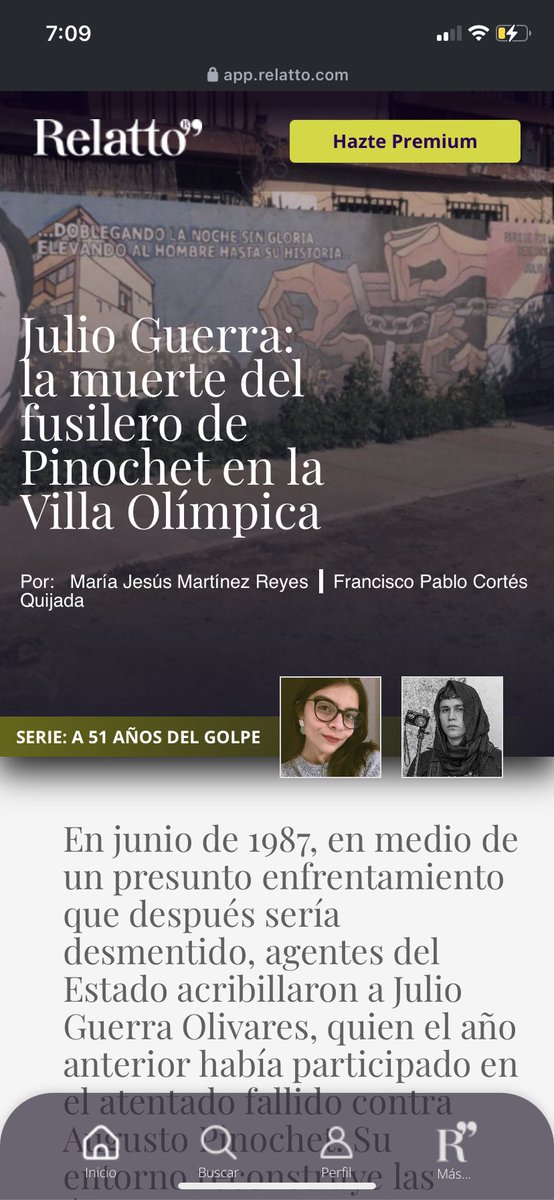 Estos trabajos que hicimos con los alumnos periodismo de  <a href="/FCEIUchile/">FCEI U. de Chile</a> sobre el golpe ahora están publicándose en <a href="/_Relatto/">Relatto El Cuento de la Realidad</a> . Estoy orgulloso de estas historias y de estos futuros periodistas con los que trabajé durante un semestre.