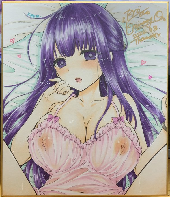 こみトレ用の色紙、えっちなフェルン描きました😊 