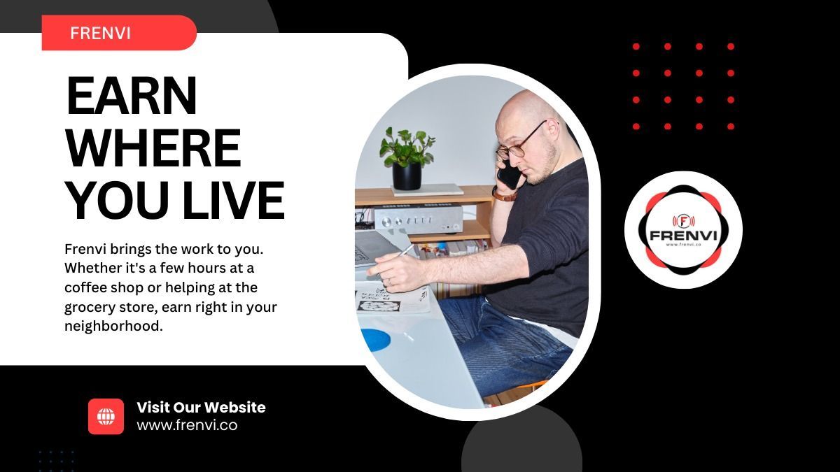 FRENVICO's tweet image. 🏠 Earn Where You Live
Frenvi brings the work to you. Whether it&apos;s a few hours at a coffee shop or helping at the grocery store, earn right in your neighborhood.

#EarnLocal #WorkNearHome 
#InstantPayouts #CoffeeShopGigs 
#GroceryStoreTasks  frenvi.co
