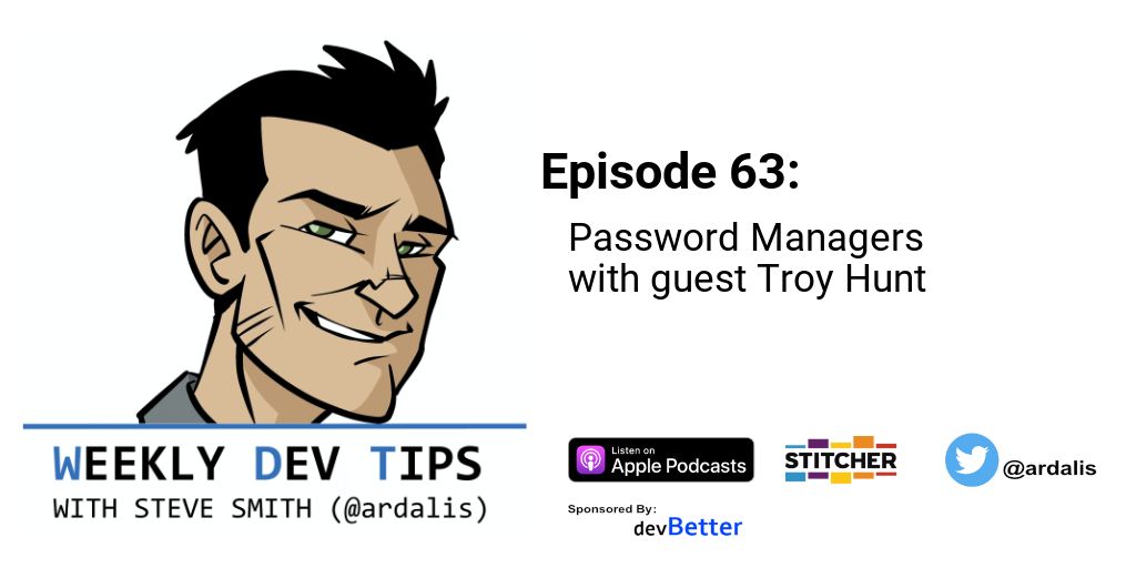 weeklydevtips's tweet image. Weekly Dev Tips:
Password Managers with guest Troy Hunt @troyhunt
bit.ly/3OsISlG
#WeeklyDevTips