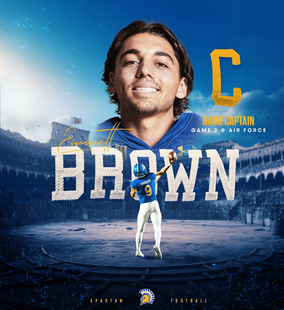 San José State Football (@sanjosestatefb) on Twitter photo Well deserved honor for <a href="/emmettbrown09/">Emmett Brown</a> for today’s game at Air Force
#ThisIsSparta #AllSpartans Well deserved honor for <a href="/emmettbrown09/">Emmett Brown</a> for today’s game at Air Force
#ThisIsSparta #AllSpartans