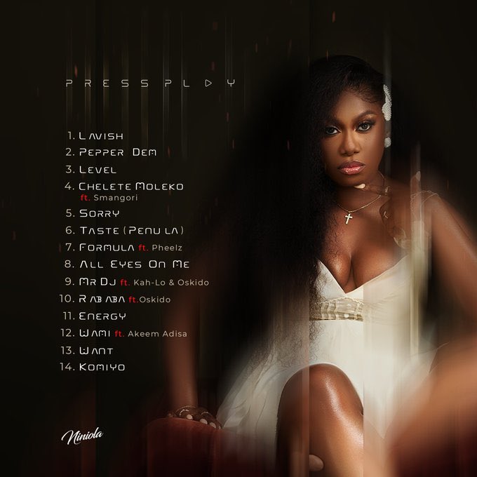 Niniola releases the track list for her upcoming THIRD studio album, "Press Play" 💿, which will be out on September 13 🔥

It features Pheelz, Smangori, Akeem Adisa, and many more 🚀❤️