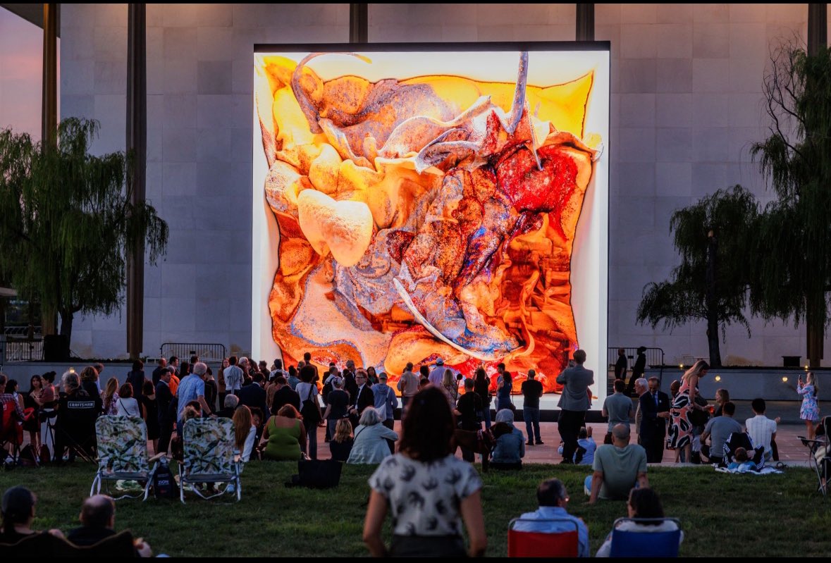 refikanadol's tweet photo. Thank you Washington! Our most recent AI Data Sculpture — Dvorak Dreams getting wonderful reaction at Kennedy Center! Open and free for public till 24th of September! https://t.co/jNo6yItAF8