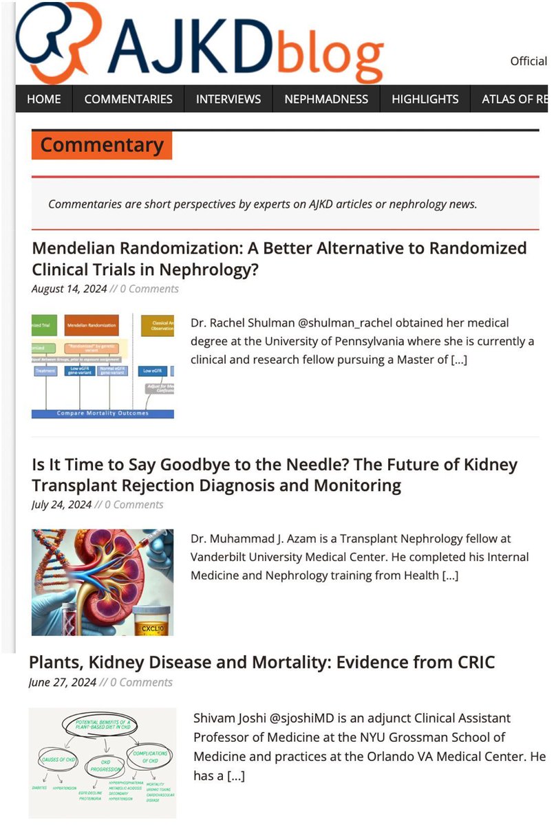 AJKD (@ajkdonline) on Twitter photo Catch up on these commentaries on the #AJKDBlog:
buff.ly/4cidr7w
-Mendelian Randomization: A Better Alternative to RCTs in Nephrology? <a href="/shulman_rachel/">Rachel Shulman</a>
-The Future of Kidney Transplant Rejection Diagnosis and Monitoring
-Plants, Kidney Disease, and Mortality @sjoshiMD Catch up on these commentaries on the #AJKDBlog:
buff.ly/4cidr7w
-Mendelian Randomization: A Better Alternative to RCTs in Nephrology? <a href="/shulman_rachel/">Rachel Shulman</a>
-The Future of Kidney Transplant Rejection Diagnosis and Monitoring
-Plants, Kidney Disease, and Mortality @sjoshiMD