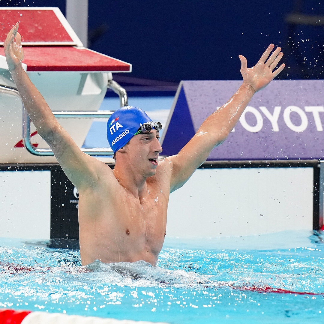 mondosportivo_'s tweet photo. 🥇Oro🥇 

Alberto #Amodeo, nuoto, 100m delfino, categoria uomini S8

🥇Oro🥇

Medagliere Italia:

🥇22
🥈15
🥉30

#GiochiParalimpici #Parigi2024 https://t.co/LdtzeZvZXe