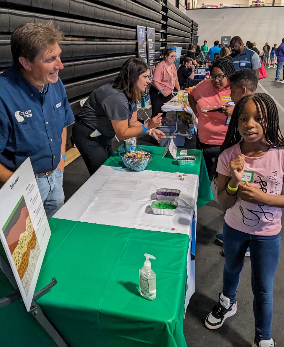 Oasis_CS's tweet image. Members of the Oasis team enjoyed teaching 3rd-8th grade students about geotechnical engineering using Play-Doh at @ACECGA #STEMDay2024 The future is bright! 😎