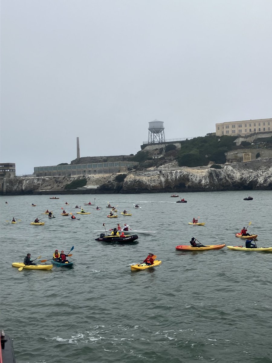 AlcatrazSERC's tweet photo. A veritable army of South Enders keeps swimmers safe! 28th annual #alcatrazinvitational #swim https://t.co/GVLGrTOOhH