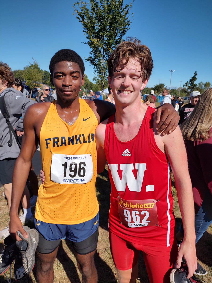 Former Wildcat XC teammates Dre ('22) and Carter ('23) after today's Grizzly invite in Shelbyville! <a href="/runcarterrun27/">Carter Norris</a> <a href="/LNXC/">LNXC</a>