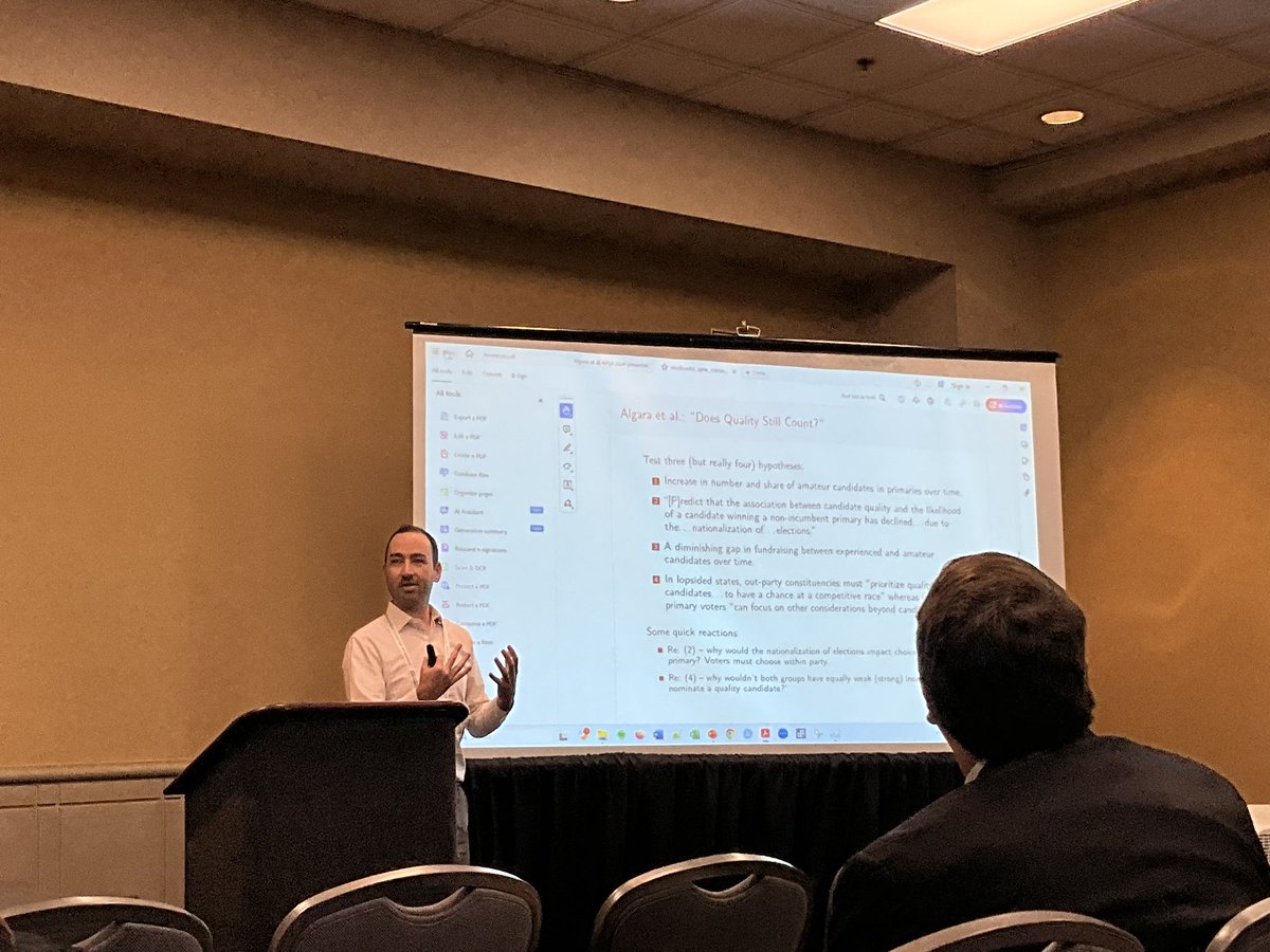 Edward Headington (@edheadington) on Twitter photo Occidental’s .<a href="/IsaacHale/">Isaac Hale</a> presenting on Does Quality Count? Considering Candidates in #Senate Elections 1980-2022 at #APSA2024 panel on Rethinking the Roles of Individual Candidates & Their Attributes”— .<a href="/danmoskowitz/">Daniel Moskowitz</a> as Discussant.
#politicalscience #APSA .<a href="/algaraca/">Carlos Algara</a> .<a href="/APSAtweets/">APSA</a> Occidental’s .<a href="/IsaacHale/">Isaac Hale</a> presenting on Does Quality Count? Considering Candidates in #Senate Elections 1980-2022 at #APSA2024 panel on Rethinking the Roles of Individual Candidates & Their Attributes”— .<a href="/danmoskowitz/">Daniel Moskowitz</a> as Discussant.
#politicalscience #APSA .<a href="/algaraca/">Carlos Algara</a> .<a href="/APSAtweets/">APSA</a>