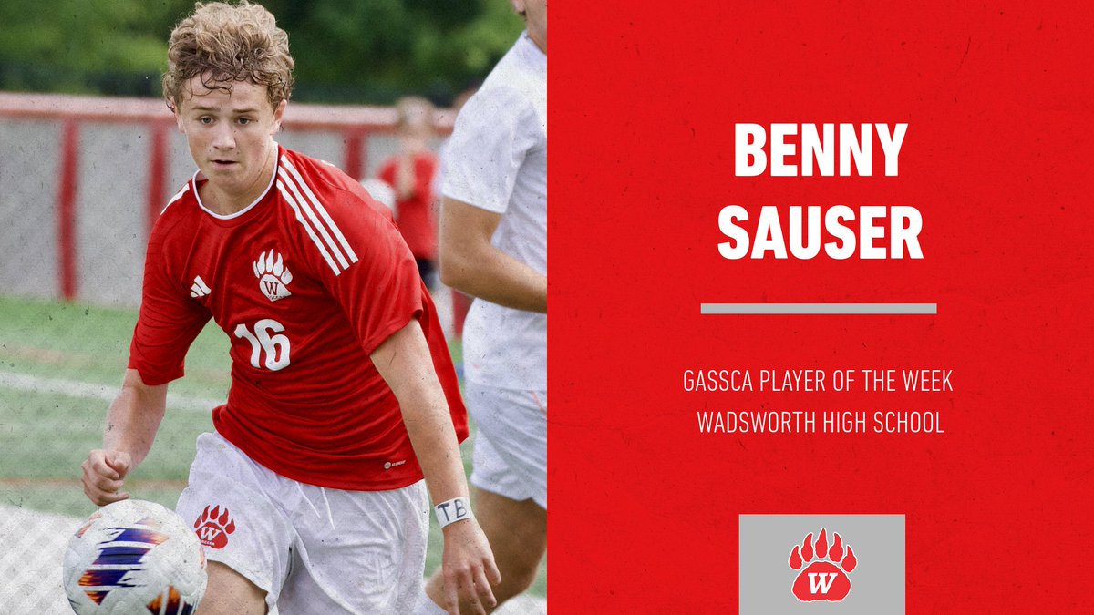GASSCA_'s tweet image. PLAYER OF THE WEEK BOYS DII | Benny Sauser

Freshmen @bennysauser scored the game winning goals in both of @Wadsworthsoccer victories this week over Ashland and Brecksville-Broadview Heights!