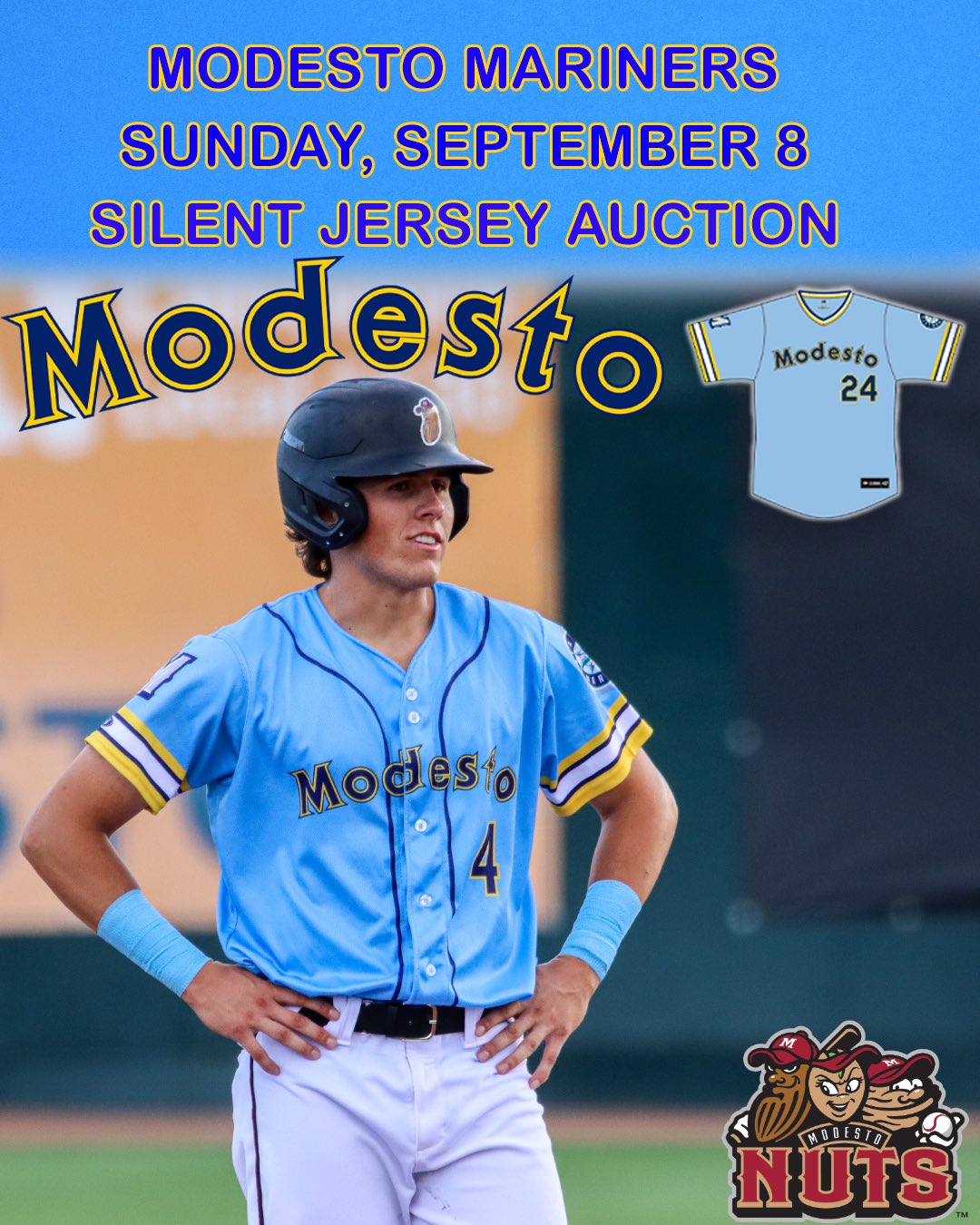Modesto Nuts on X Tomorrow is Fan Appreciation Day Coming to the game Don t forget to bid on our game worn Modesto Mariners player jerseys during the game at our silent auction until