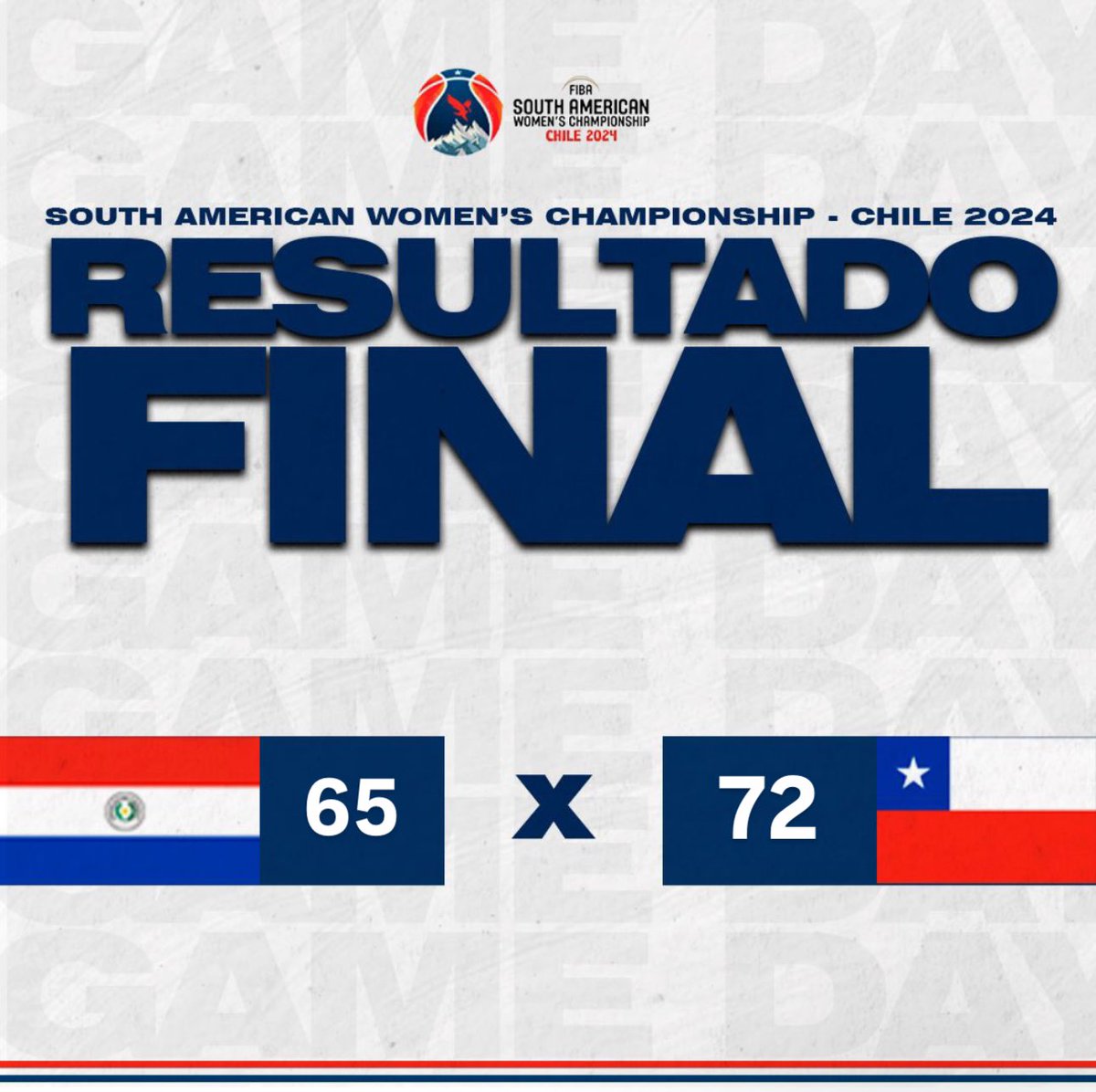 🇵🇾 Derrota de nuestras Guerreras contra las locales de  Chile 🇨🇱 72-65 

Nos quedamos con el Sexto Lugar 👏🏻
Orgullo de verles competir y sudar por nuestros colores💪🏻

Vamos Paraguay 🔴⚪️🔵

#selefempy #TeamParaguay #suda2024
