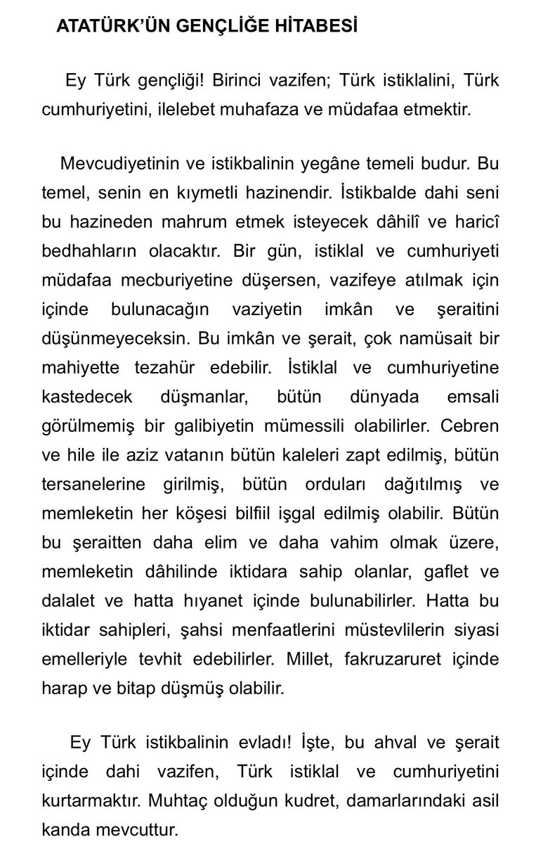 Eyyy Türk gençliği!!! Birinci ve en temel vazifeni unutma! 🇹🇷
