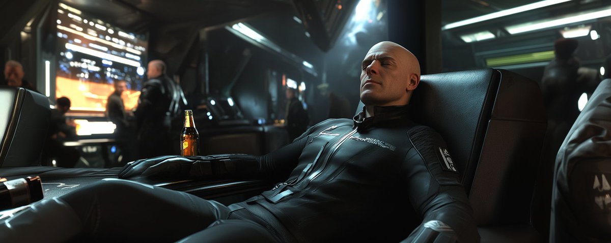 RedlineJak's tweet photo. I’ve finally earned ally status with the Angel Cartel Dominators—New Eden’s elite enforcers and the true power behind the shadows. These guys don’t just take control, they own it. I’m so beat, I passed out at the bar before I could even raise a glass. #EVEOnline https://t.co/8BrHm6uMU8