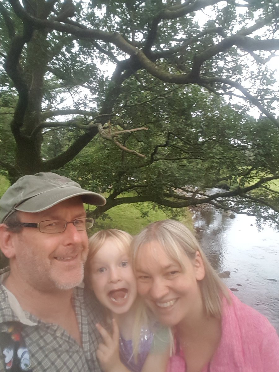 Hyosube's tweet photo. Dunsop Bridge, claimed as the centre of the British Isles, an afternoon of picnics, play, poohsticks and predator/prey interactions (watched a five-minute aerial battle between a merlin and a sand martin, wasn't the expected hobby when we first spotted them) https://t.co/iLZEICWn0B