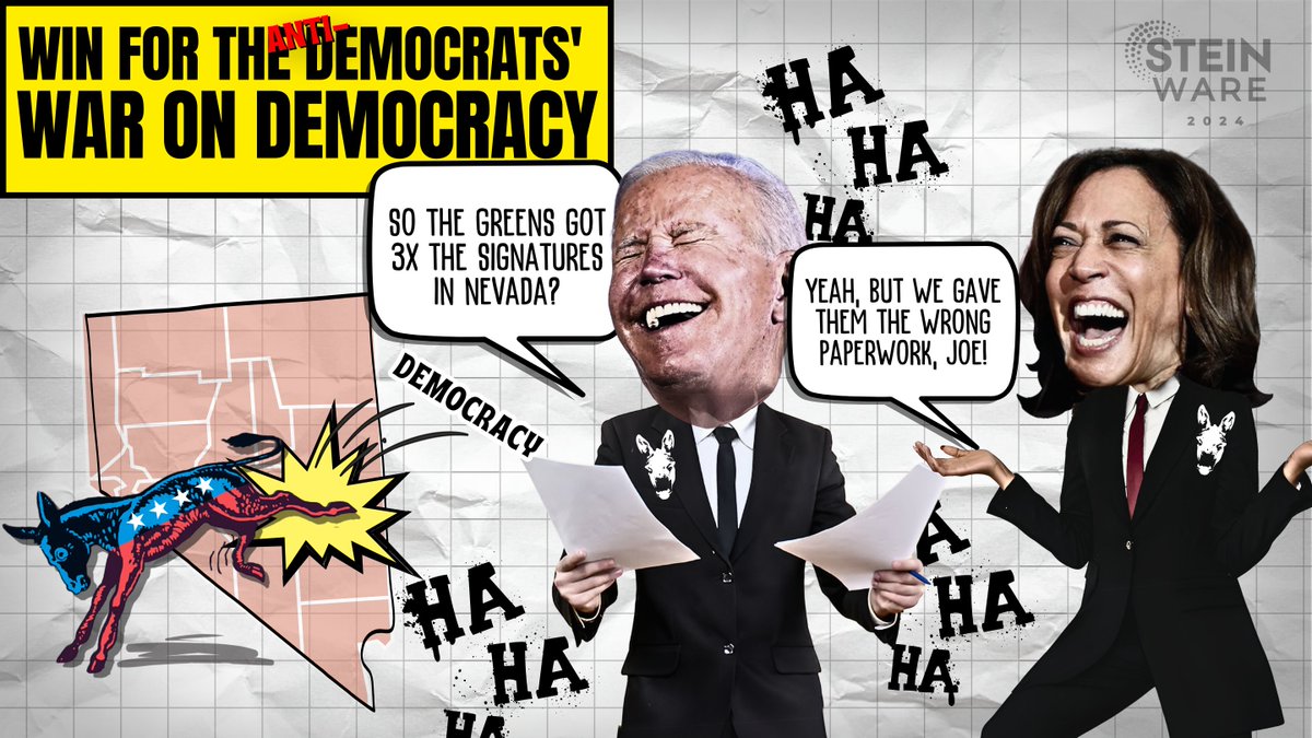 BREAKING: The Nevada State Supreme Court has kicked the Green Party off the ballot in a win for the Democrats’ war on democracy.

The court ruled 5-2 that the over 29,000 signatures submitted by the <a href="/GreenPartyNV/">Nevada Green Party🌻</a> – almost 3x the required number – were invalidated by a