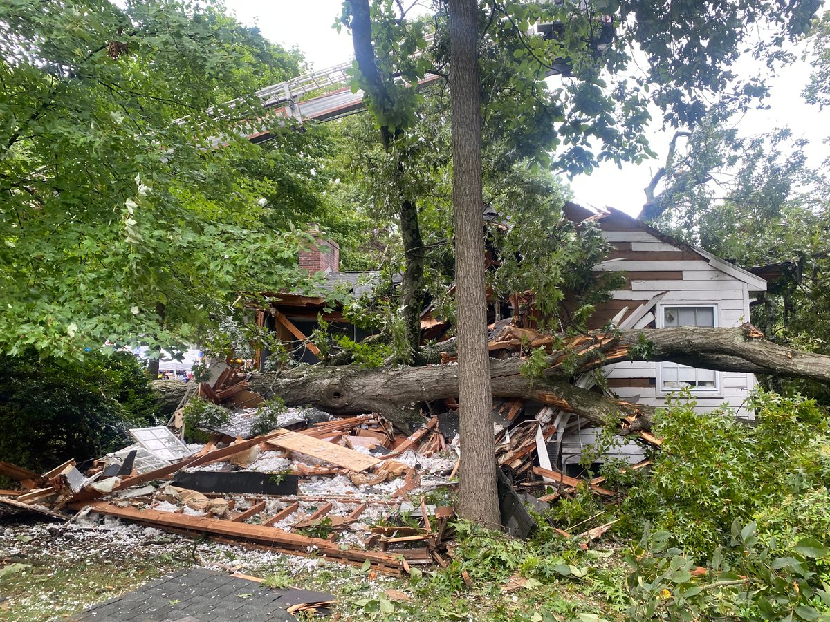Single family home in Wyckoff, NJ destroyed by falling tree.  No injuries reported.  Response by Wyckoff PD, Wyckoff FD, and Waldwick FD.  #wyckoffnj #wyckoffnewjersey
