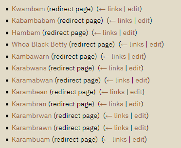 veracsfail's tweet photo. the single best page on the osrs wiki is "Pages that link to "Cooked karambwan"" https://t.co/UVoxIgV8DW