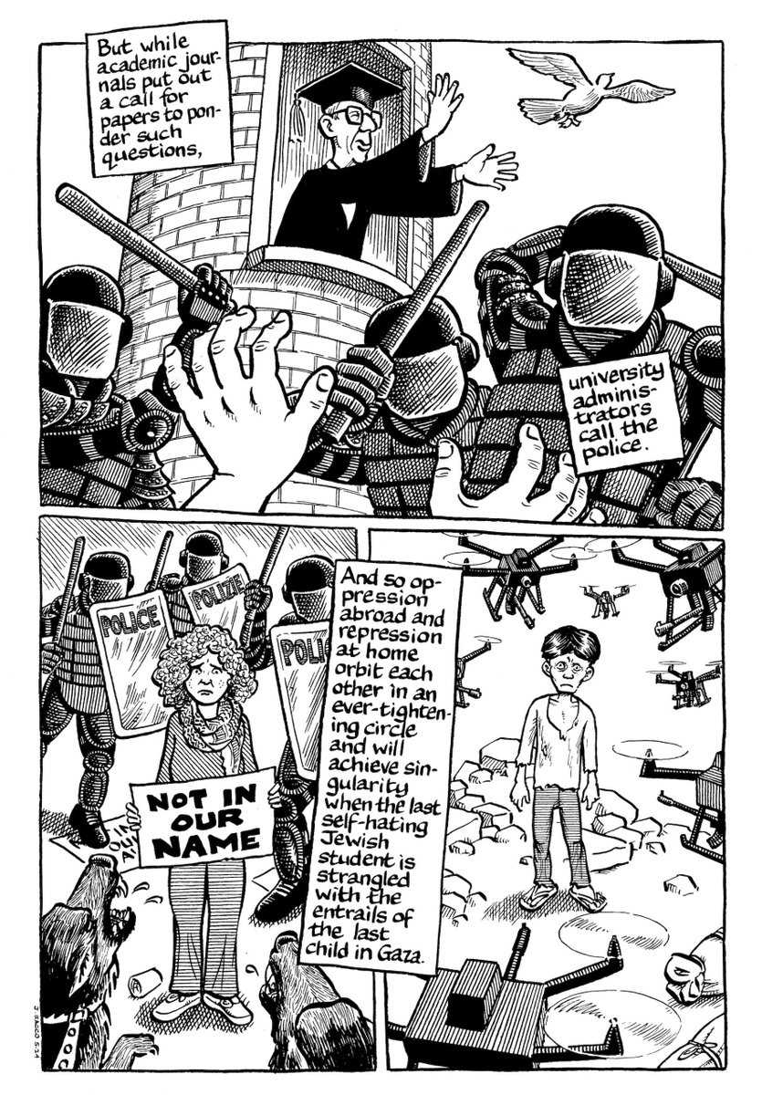Joe Sacco: "One might fairly ask, Was the Enlightenment buried in the rubble of Gaza, or was the rubble the Enlightenment's logical conclusion?"