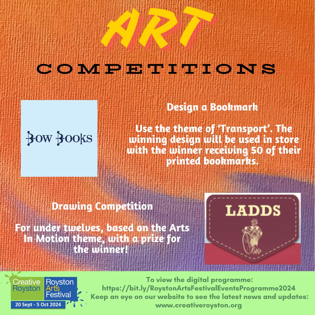 ROYSTON ARTS FESTIVAL 2024! 20.9 - 5.10

Competitions to enter!

Full information: bit.ly/RoystonArtsFes…
creativeroyston.org

#roystonartsfestival #craftworkshop #royston #roystonhertfordshire #eventshertfordshire #eventsinroyston #cambridge #hertfordshire