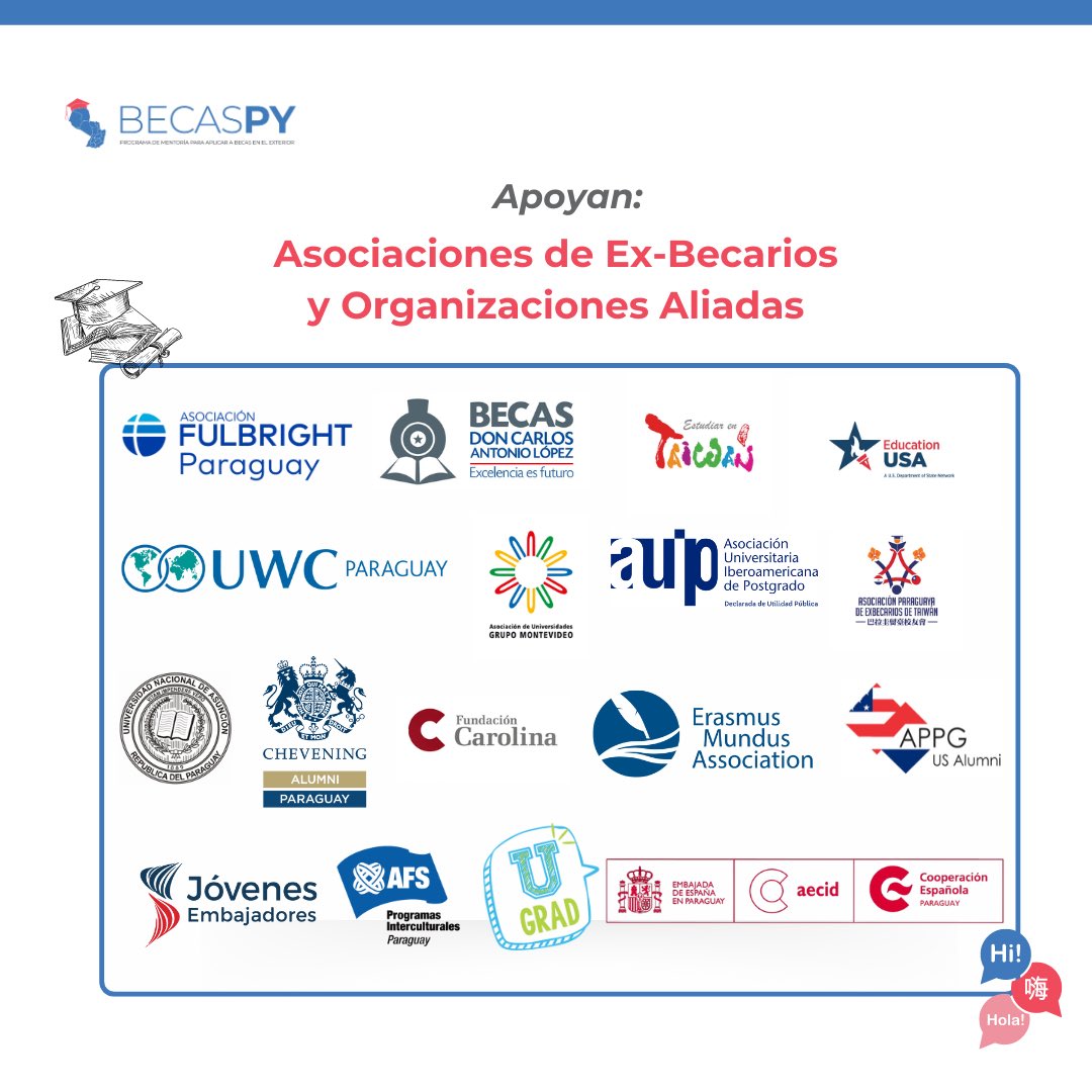 BecasPy's tweet photo. ¡Webinars Becas Py 2024! 🎓✈️🌍
Si estás interesado/a en estudiar en el extranjero, ¡te invitamos a conocer la mejor oportunidad para VOS! 🔎
Conocé más sobre las oportunidades disponibles de la mano de las asociaciones de ex becarios y de organizaciones aliadas 📢🙌🏻
👇🏻 https://t.co/k9dIcRph49