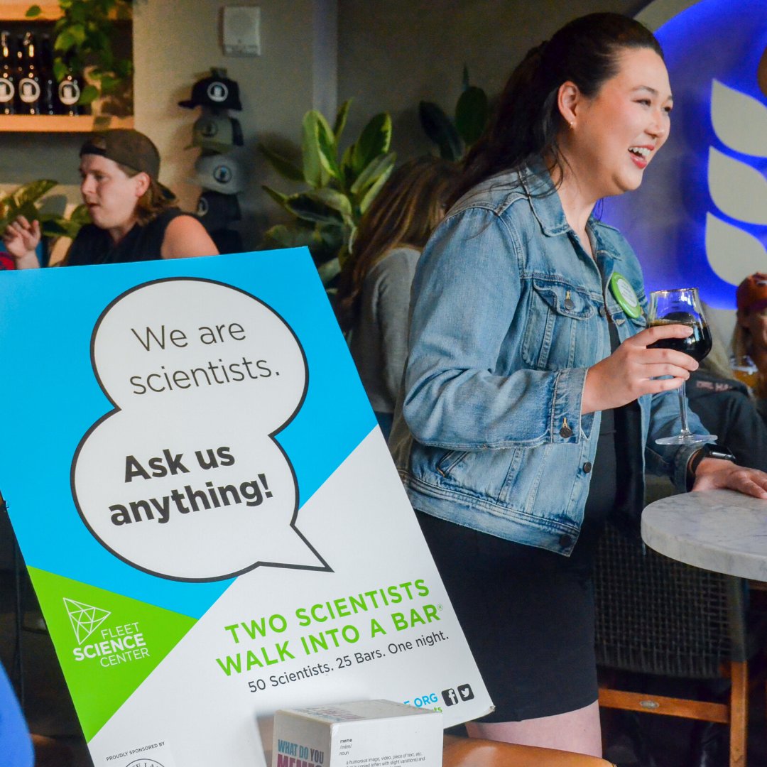 fleetscience's tweet image. In the Fleet's latest blog, two scientists from Two Scientists Walk Into a Bar, Kokila Shankar, PhD, Neuroscientist, and Verena Albert, PhD, Molecular Biologist, shed a bit more light on the program and its impact. 🍻✨ bit.ly/3XvKkIP #TenYears #2Scientists