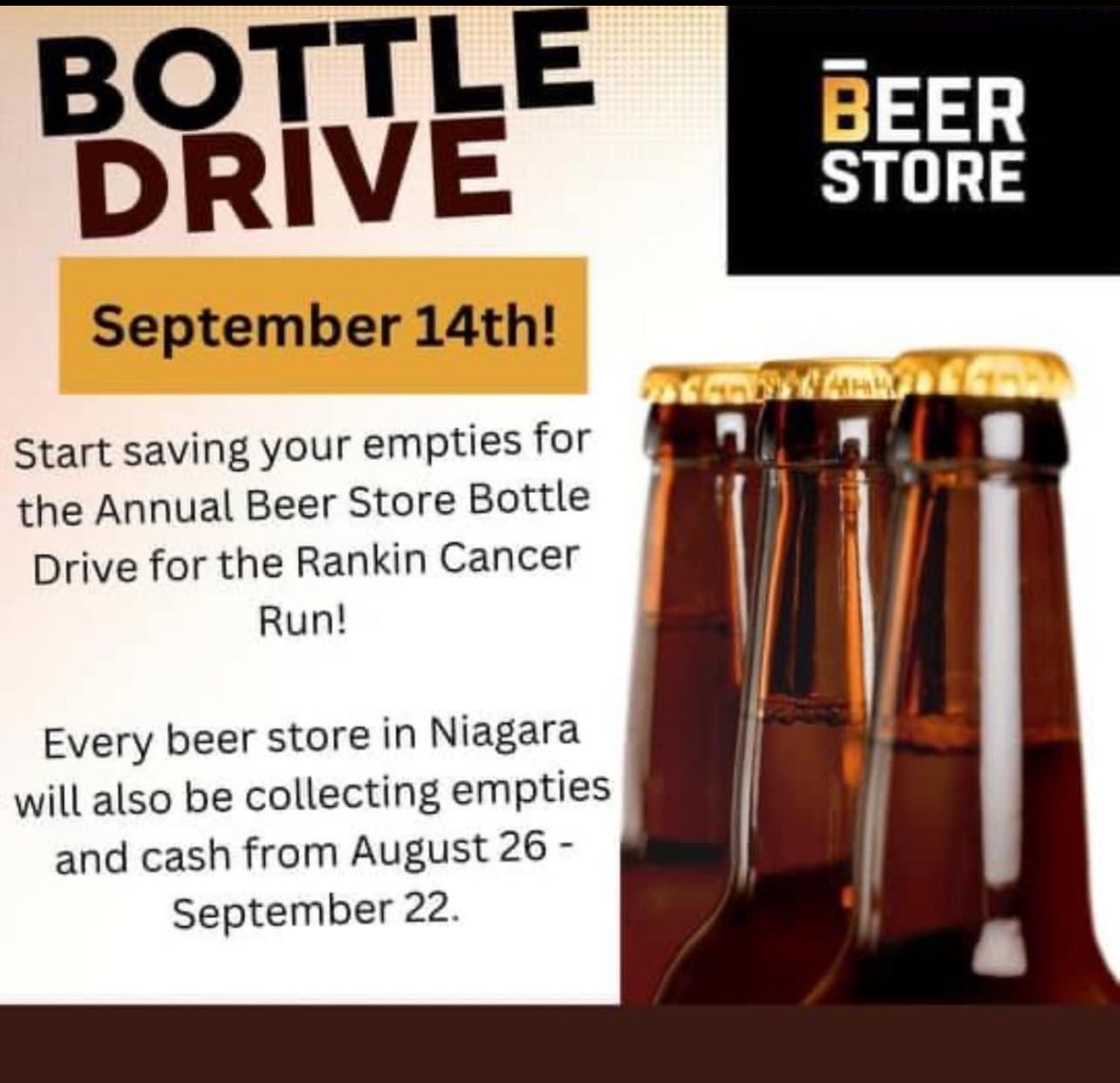 Rankin Cancer Run (@rankincancerrun) on Twitter photo Don’t forget about our Bottle Drive happening now. See you next Saturday as well! Don’t forget about our Bottle Drive happening now. See you next Saturday as well!