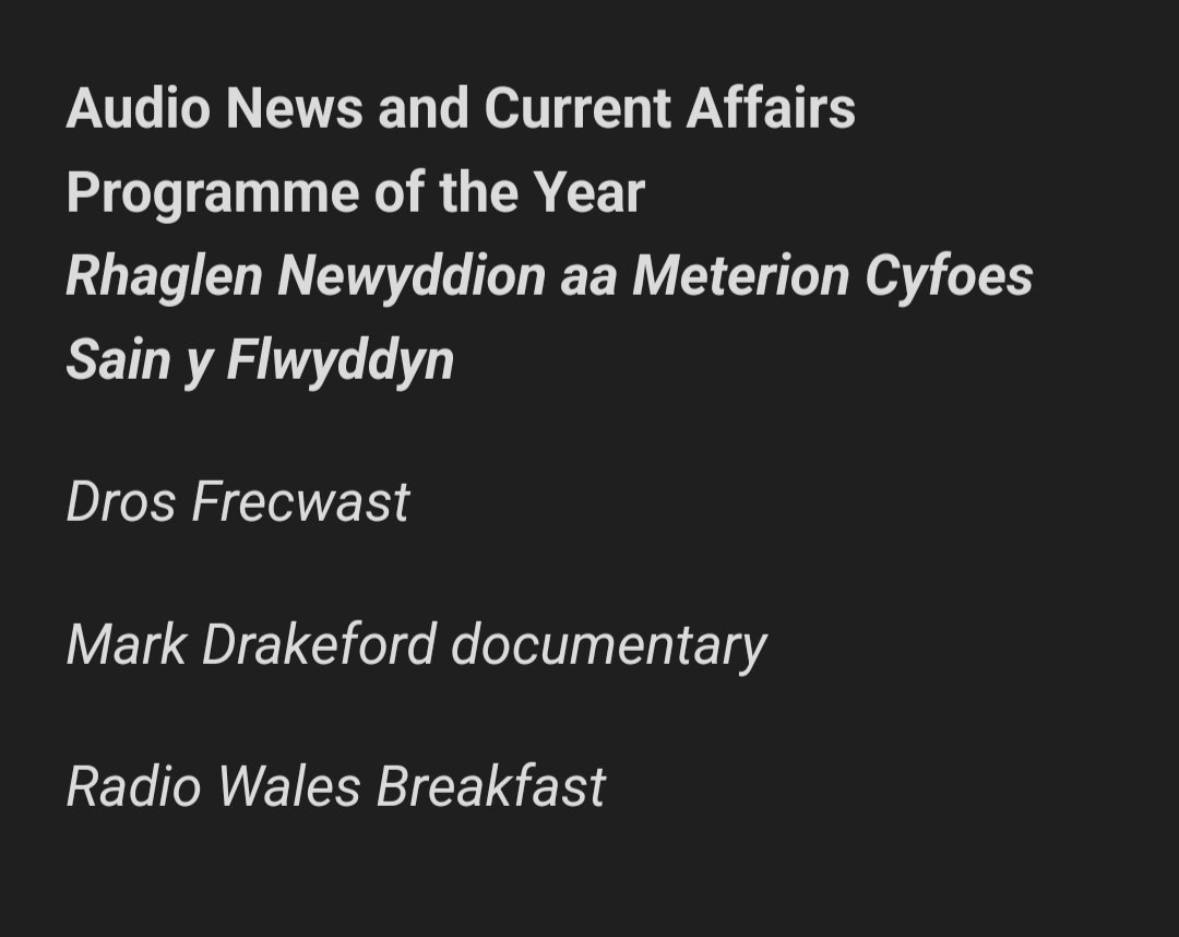 The programme I helped re-launch last year has just been nominated for an award. That's worth a toast tonight 🥂 <a href="/BBCRadioWales/">BBC Radio Wales</a>
