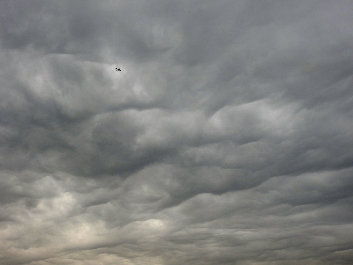 mildthing99's tweet photo. Very extensive, moody #Asperitas and #StratusUndulatus over Surrey on northern side of 'stuck' low 
@CloudAppSoc @StormHour @metoffice @ThePhotoHour #StormHour #loveukweather https://t.co/JBQzRNfmoN