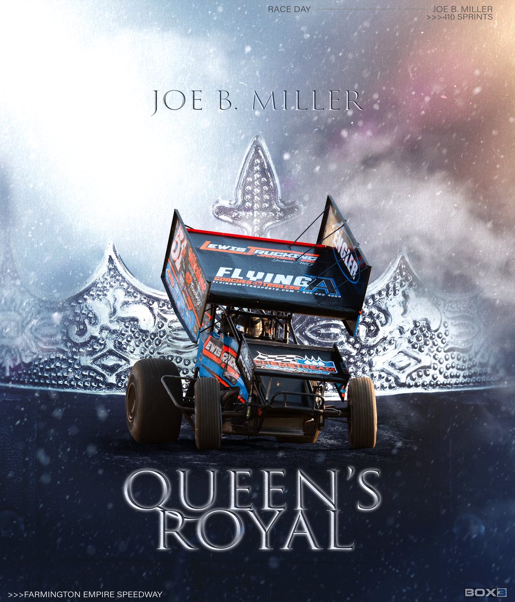After a 🥈 last night at J-Ville, <a href="/JoeBMotorsports/">Joe B. Miller</a> is headed to Farmington for the $7k to win Queen’s Royal!

⏰: 6PM Hot Laps
⏱️: <a href="/MyRacePass/">MyRacePass</a> 

📸: TeeJay Crawford
Lewis Trucking | Milestone Home Services | Flying A Coaches &amp; Trailers | <a href="/EnglerMachine/">Engler Machine</a> | <a href="/SmithTitanium/">SmithTitanium</a>