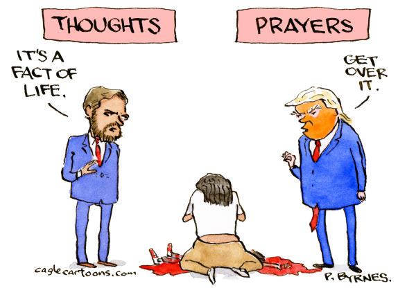 ablueview's tweet photo. "It's a fact of life" -  JD Vance
"Get over it" - Donald Trump
"Vote them out" - Voters

#ItsTheGuns #GunsDoNotMakeUsSafer #GunsProtectMyth #GoodGuyMyth #BanWeaponsOfWar #GunControl #GunViolence #GunWorship #GunPandemic #ABlueView https://t.co/Tz7l0XYJp0