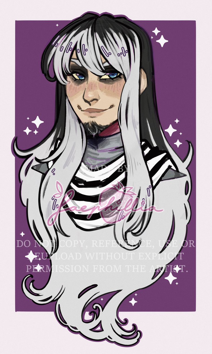 faephillia's tweet photo. rough painted sketch for my longtime pal @BloodOSeverity 💜📸
an honor as always to work on pretty men >3 https://t.co/b6B0tqHEb5