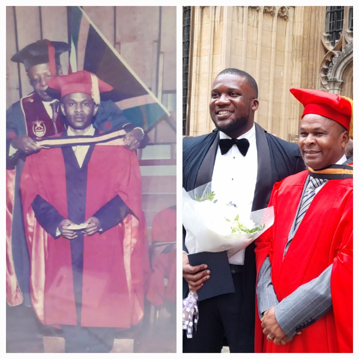 denisyomi's tweet photo. Wore this gown 17 years ago and wore it again today graduating my son  from University of Oxford. God is Great. https://t.co/BhpfqAGzsb
