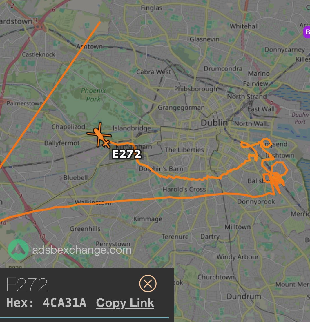 Shauns_Aviation's tweet image. The garda helicopter, E272 (“ECHO 272”) is currently following Keir Starmers convoy to Baldonnell Aerodrome ahead of his departure back to the UK.

He will travel back on the UK’s diplomatic transport aircraft, A Dassault Falcon 900LX, registered as G-ZABH

#IRLENG #IRLvENG
