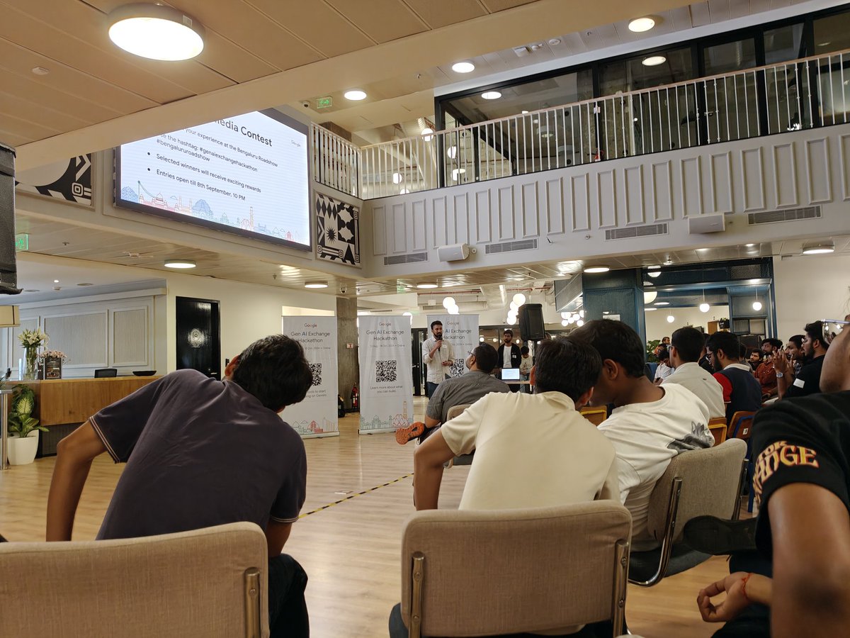 ShaikMohdHuzaif's tweet image. Excited to be part of the Gen AI Exchange Hackathon Roadshow in Bengaluru hosted by @devfolio! 🚀 Incredible energy, innovative minds, and groundbreaking ideas in the world of generative AI. Let’s build the future together! 💡 #GenAI #Hackathon #Devfolio #Innovation #Google