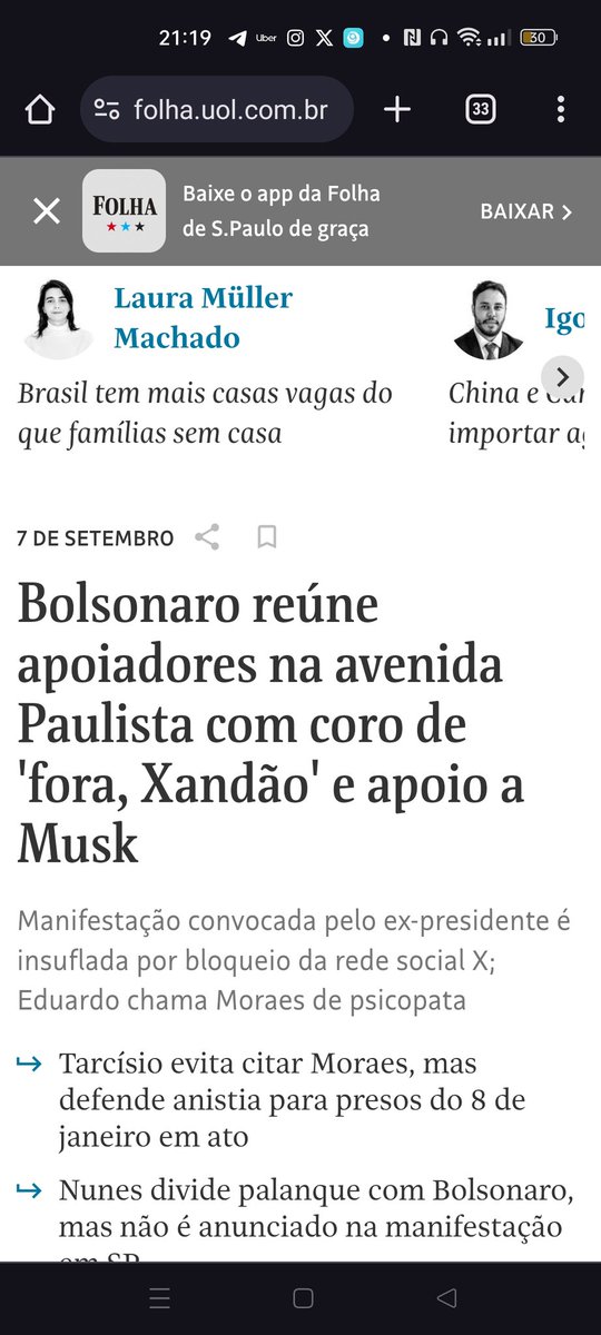 uswill's tweet image. A @folha publicou 👏. Já a @GloboNews lixo nada