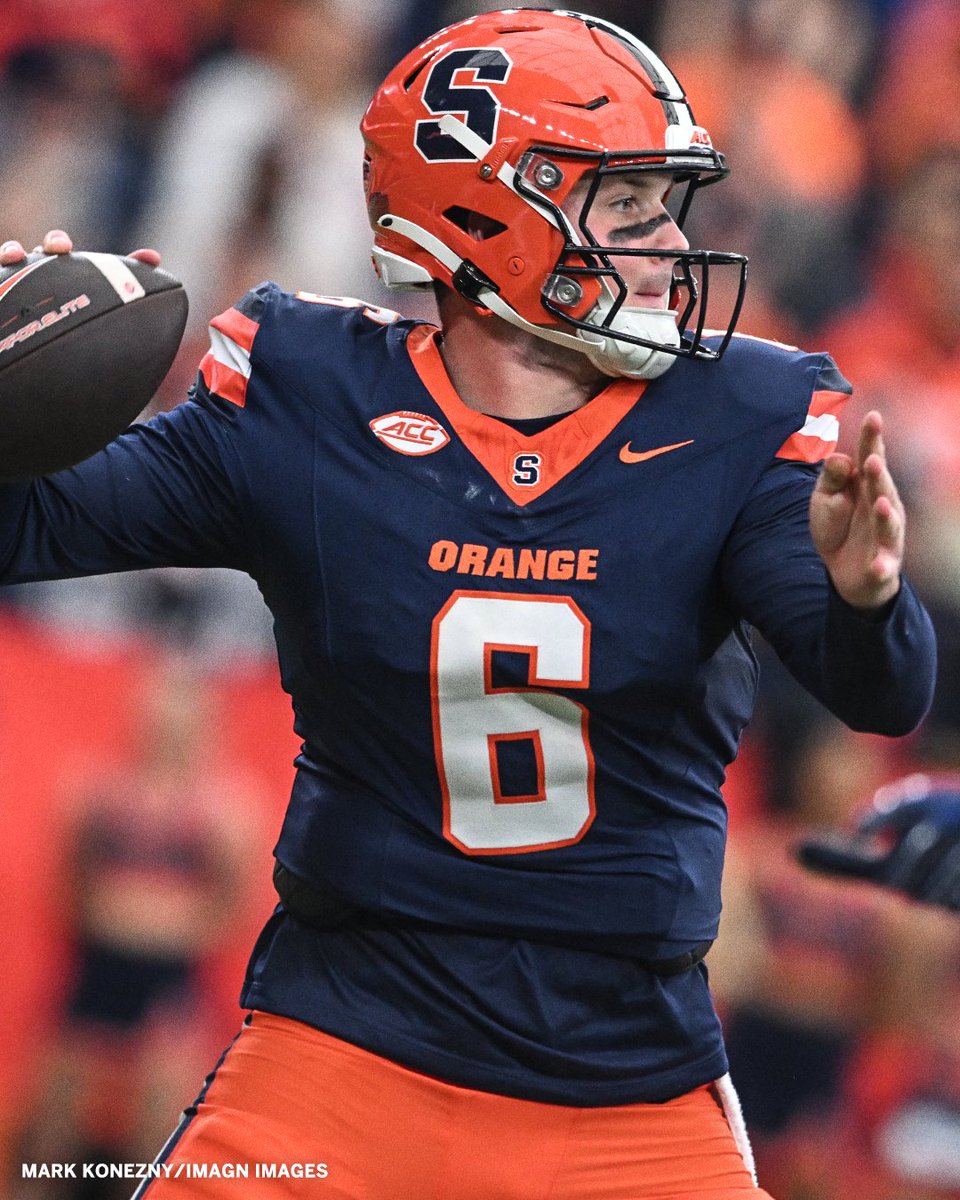 accnetwork's tweet photo. KYLE MCCORD HAD HIMSELF A DAY‼️ @CuseFootball

🍊 381 Pass Yds 
🍊 4 TD 
🍊 Win over No. 23 Georgia Tech https://t.co/G3qgYo6Yzj